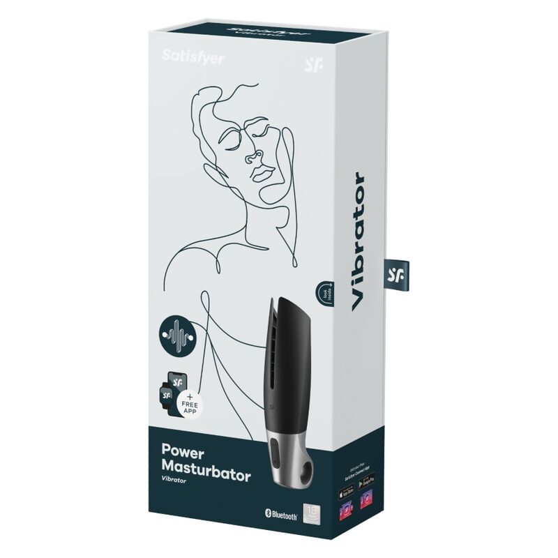 Masturbateur Vibrant Connecté Power Gland Nervuré IPX7 - Satisfyer