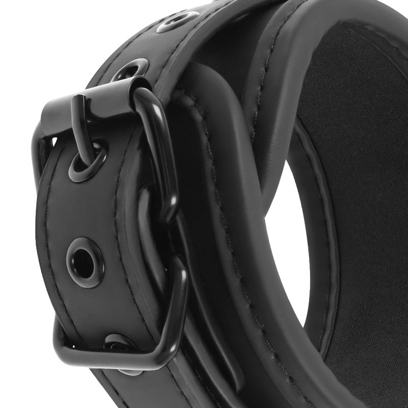 Menottes BDSM Cuir Végétalien Doublure Néoprène Métal Sans Nickel - Fetish Submissive
