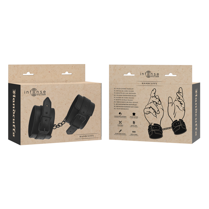 Menottes BDSM Cuir Vegan Boucle Réglable Confortables - Intense