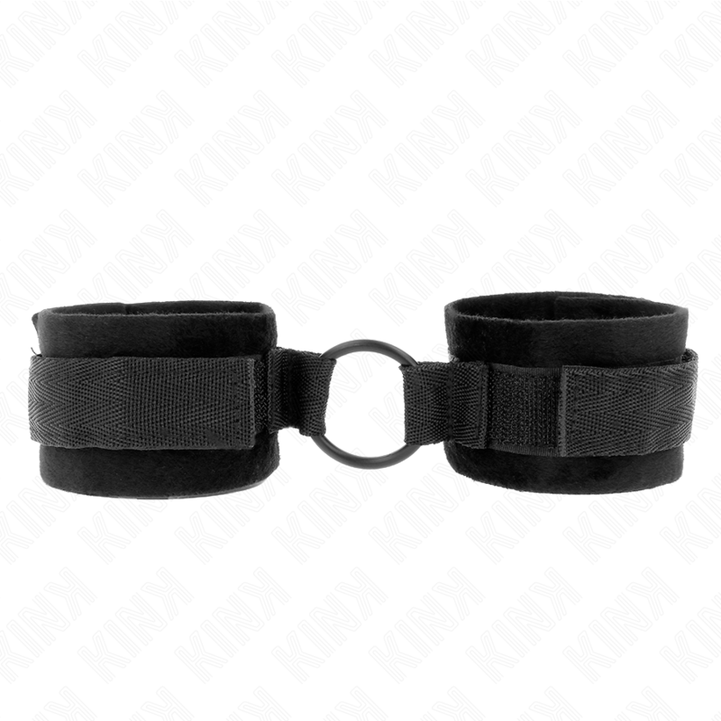 Menottes BDSM Débutant Fourrure 25 cm O-Ring Ajustables - Kink