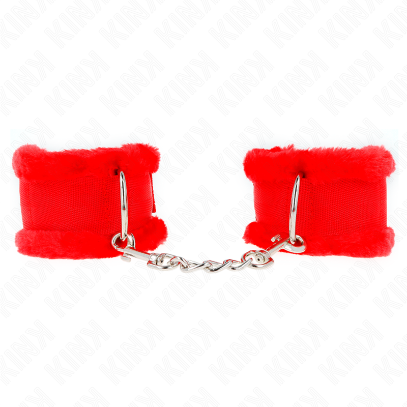 Menottes BDSM Doublées Fourrure Réglables 17-31 cm - Kink