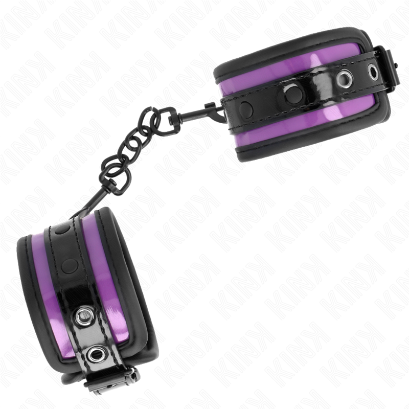 Menottes BDSM Néoprène Violet Ajustables 21-28 cm Confort Souple - Kink