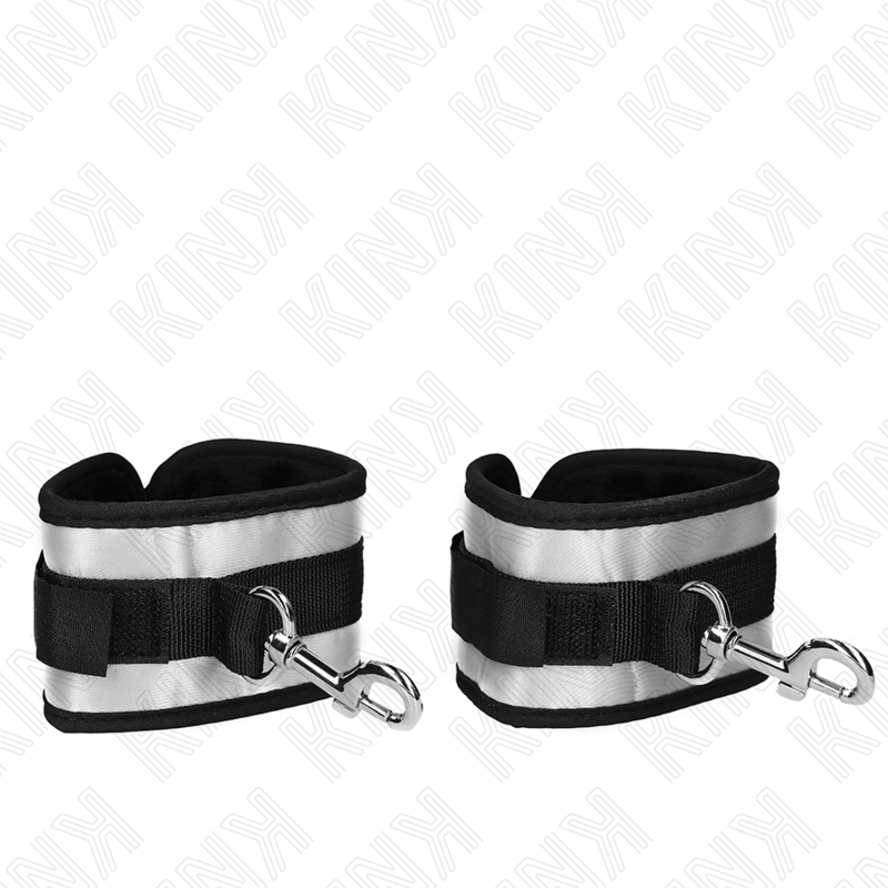 Menottes Poignets BDSM Néoprène Gris Confort 23 x 5 cm - Kink