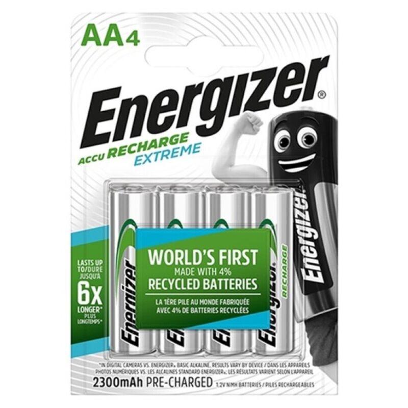 Piles Rechargeables AA Extreme HR6 2300mAh NiMH Lot de 4 - Energizer
