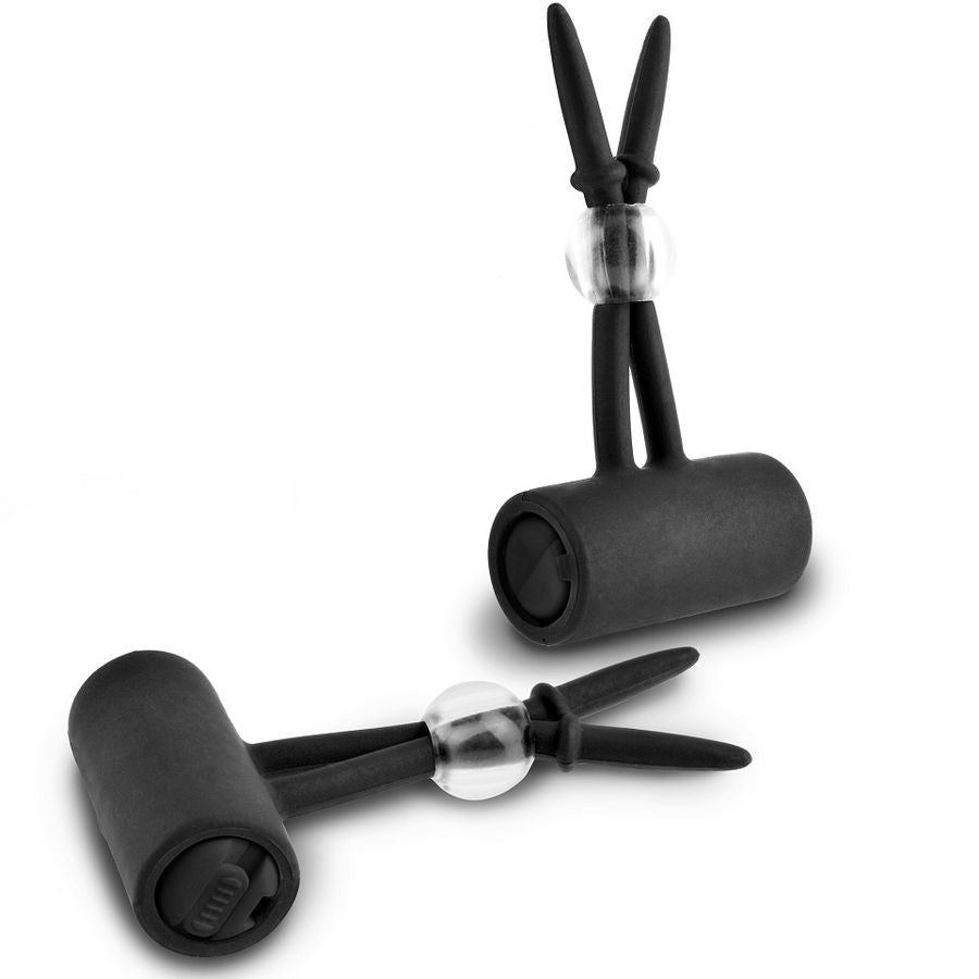 Pinces à Tétons Vibrantes Ajustables Silicone 2 Moteurs Silencieux - Pipedreams