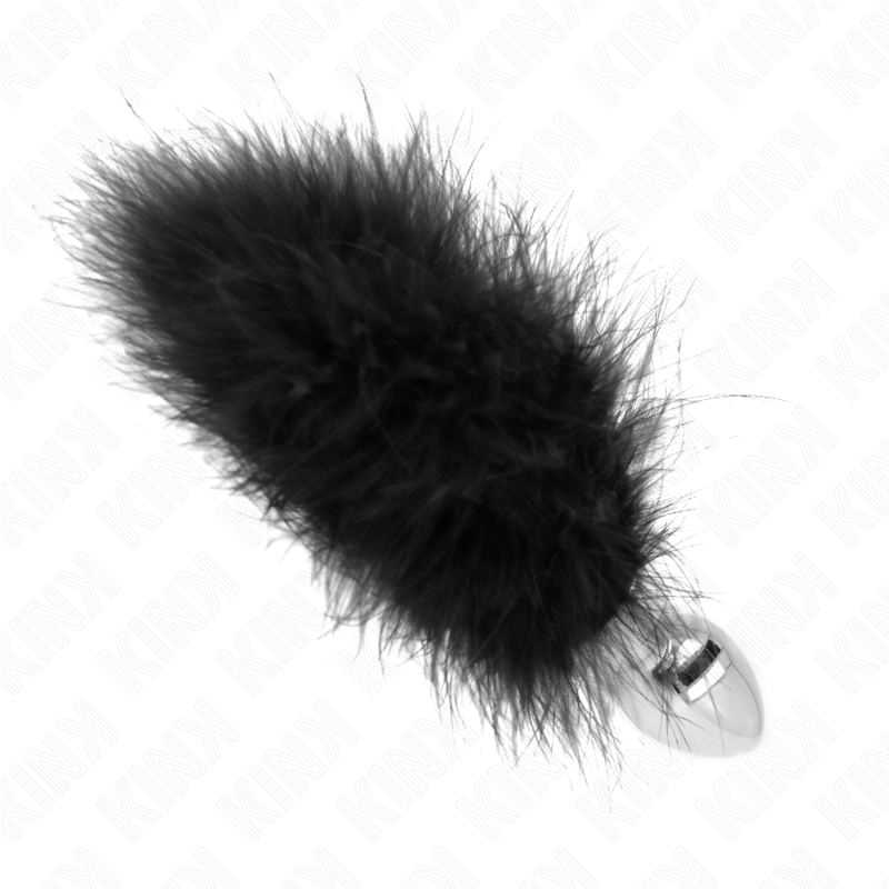 Plug Anal Bijou Acier Inoxydable avec Plume 11 x 7 cm - Kink