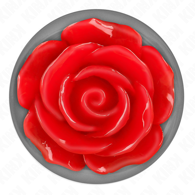Plug Anal Bijou Rose Rouge Acier Inoxydable - Kink