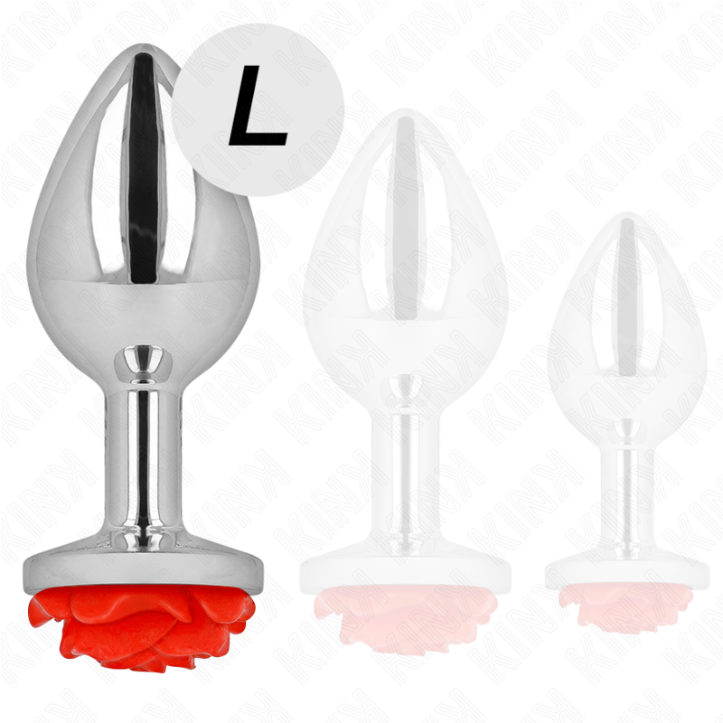Plug Anal Bijou Rose Rouge Acier Inoxydable - Kink