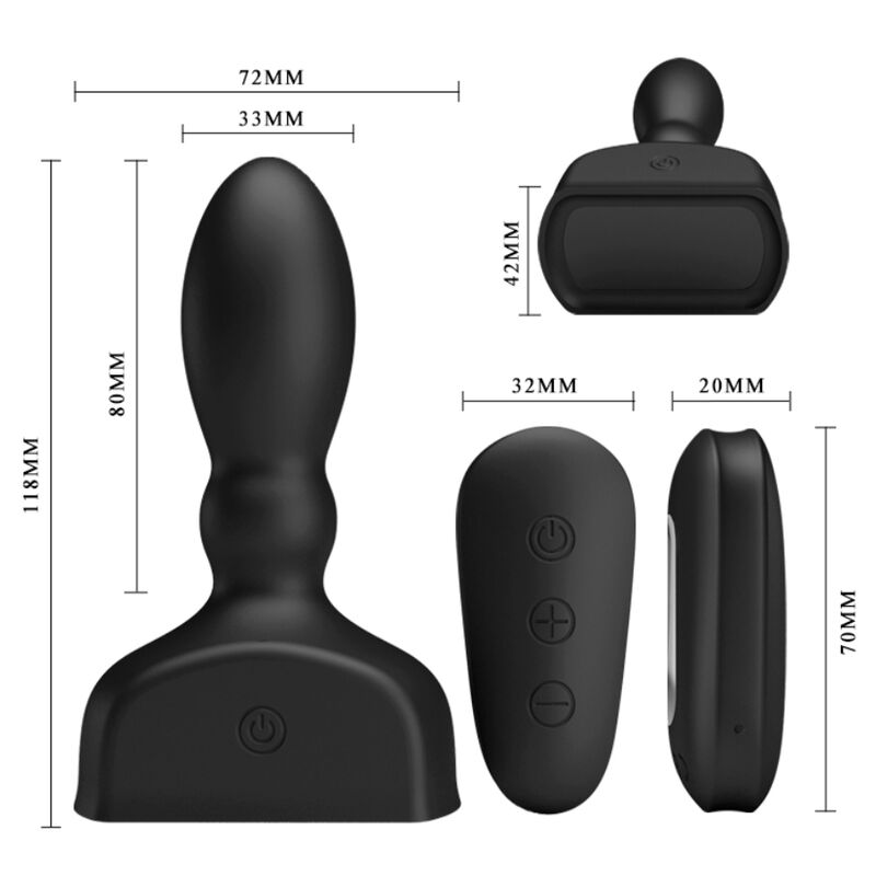 Plug Anal Gonflable Vibrant Télécommande Sans Fil 12 Modes - Mr Play