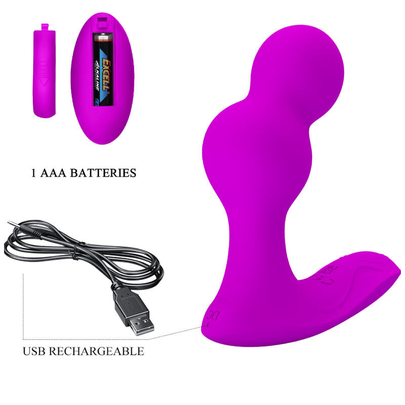 Plug Anal Vibrant Terrance Télécommande 2 Moteurs 12 Modes - Pretty Love