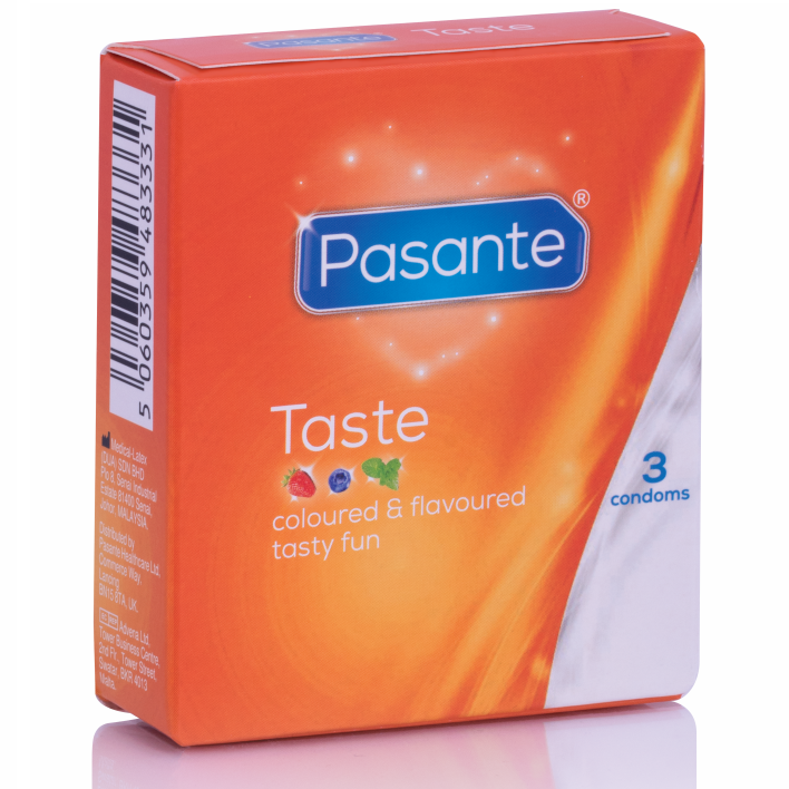 Préservatifs Aromatisés Taste 4 Saveurs Latex Naturel - Pasante