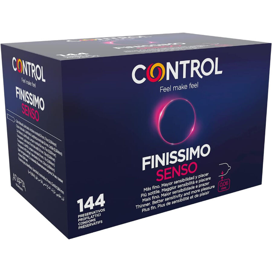 Préservatifs Finissimo Senso Latex Ultra-Fins Anatomiques 144 Unités - Control