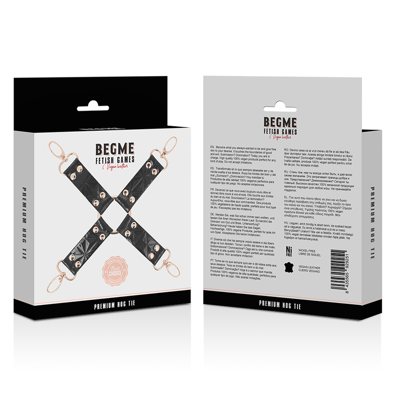 Sangle d'Attache Bondage Cuir Vegan Doublée Néoprène - Begme