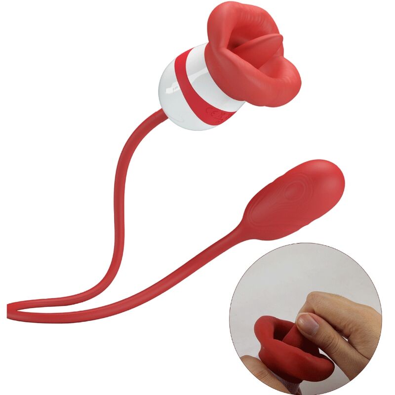 Stimulateur Clitoridien Aliyah Langue Léchante Bouche Rouge Rechargeable - Pretty Love