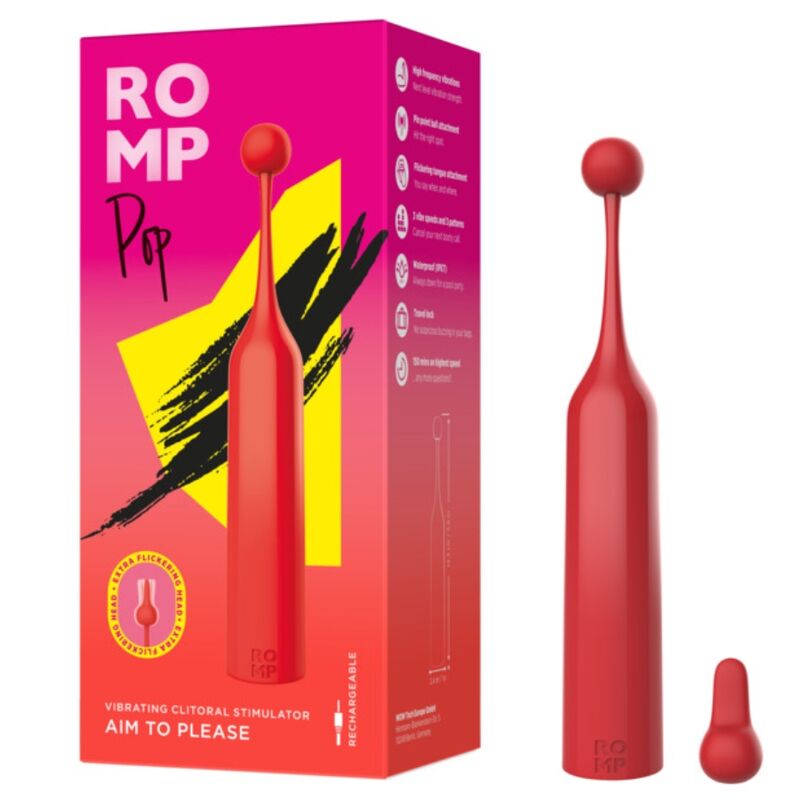 Stimulateur Clitoridien Pop Vibrations Multiples Étanche Rouge - Romp
