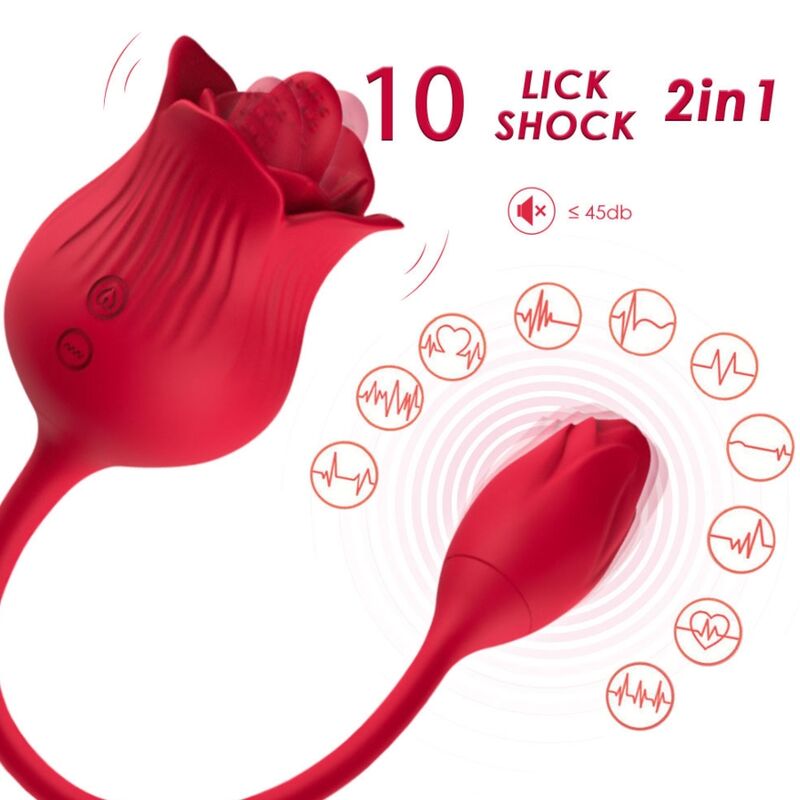 Stimulateur Clitoridien Rose Aspiration et Langue Vibrante 100% Étanche - Armony