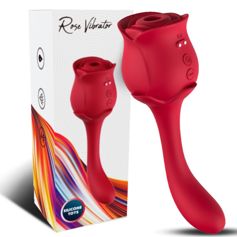 Stimulateur Clitoridien Roselover Succion et Vibration 10 Modes USB Rouge - Armony