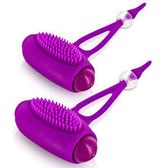 Stimulateurs de Tétons Vibrants Bancroft Silicone Lot de 2 - Pretty Love