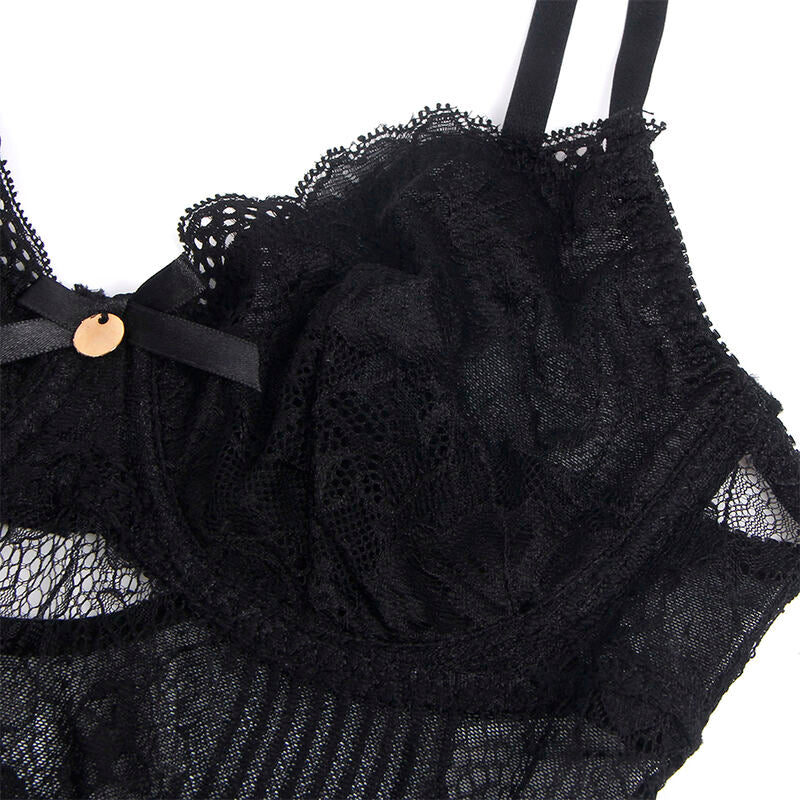SUBBLIME - 955625 BODY EN DENTELLE AVEC FERMETURE EN BAS NOIR L/XL