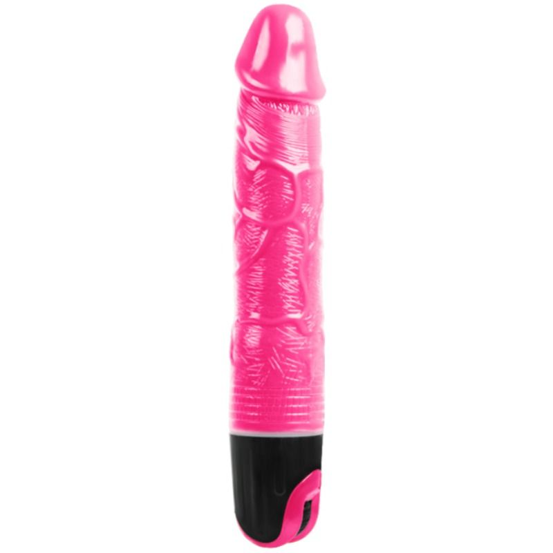 Vibromasseur Classique Veiné - Multivitesse TPR Souple Rose - Baile