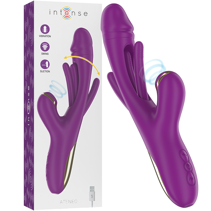 Vibromasseur Clitoridien Ateneo Langue Oscillante Aspiration 3 Moteurs - Intense