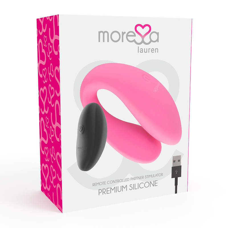 Vibromasseur Couple Télécommandé Lauren 2 Moteurs 10 Modes IPX7 - Moressa