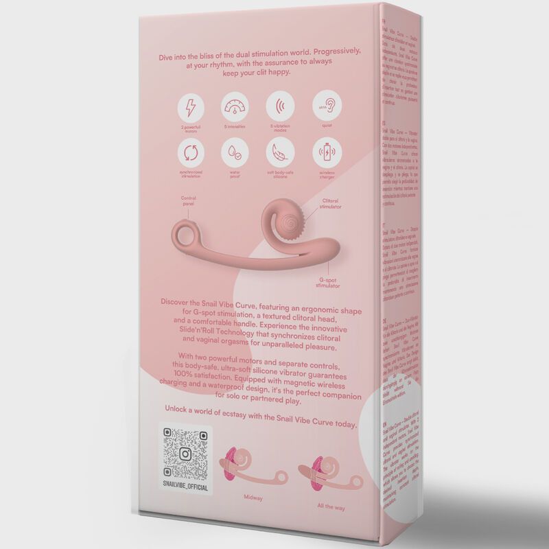 Vibromasseur Courbe Snail Vibe Double Stimulation Rotatif Rechargeable - Snail Vibe