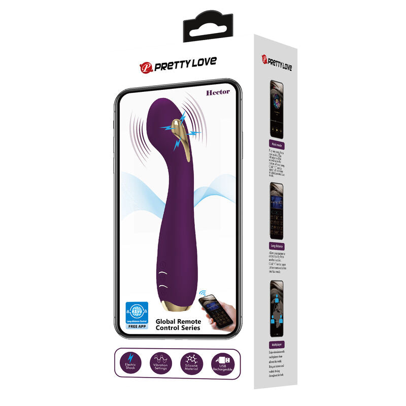 Vibromasseur Électrostimulation Hector App Control 12 Vibrations Rechargeable - Pretty Love