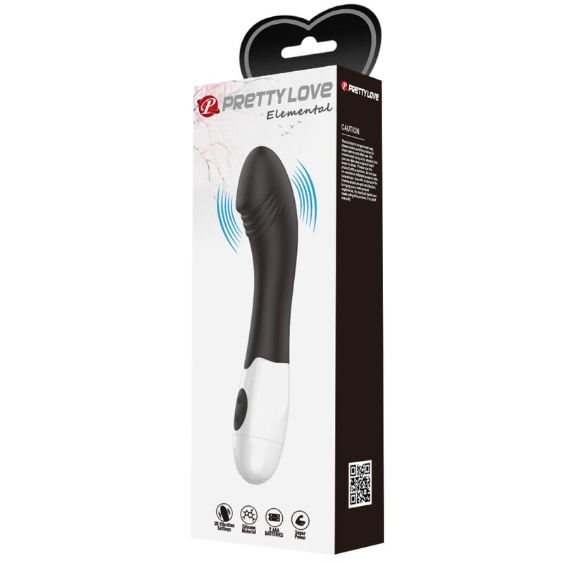 Vibromasseur Point G Elemental 30 Modes Silicone Noir - Pretty Love