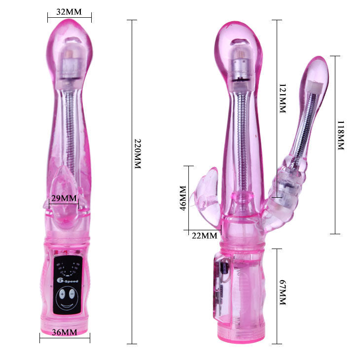 Vibromasseur Point G Flexible avec Stimulateur Anal 6 Modes - Baile