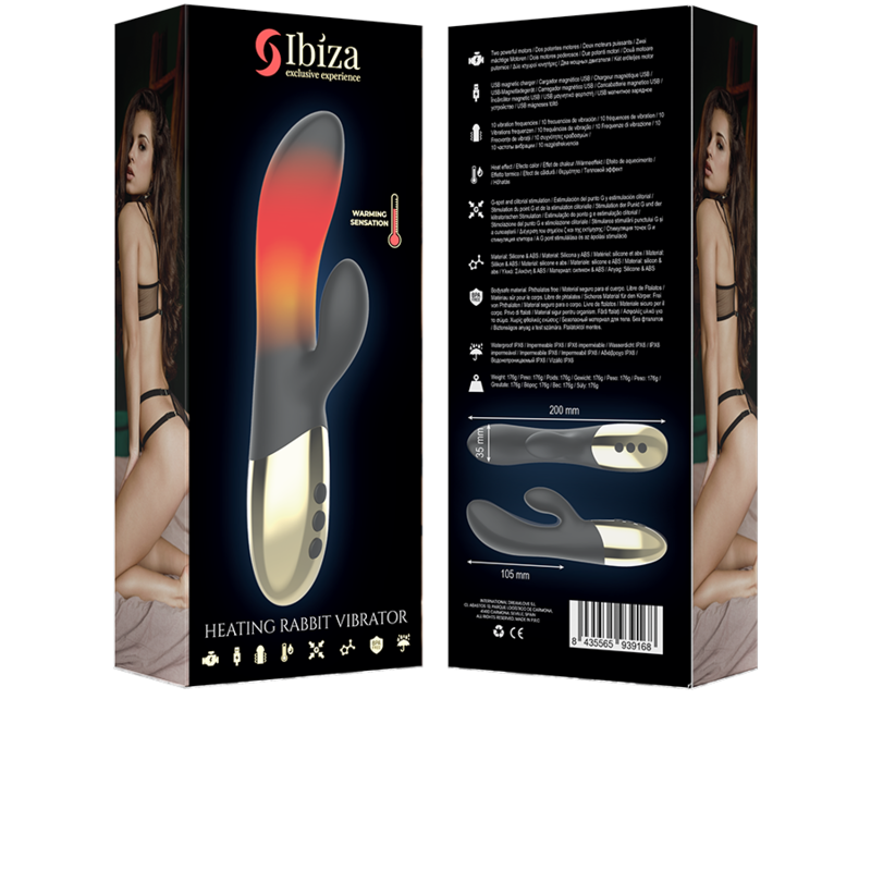 Vibromasseur Rabbit Chauffant 10 Vibrations Double Moteur Rechargeable - Ibiza Technology