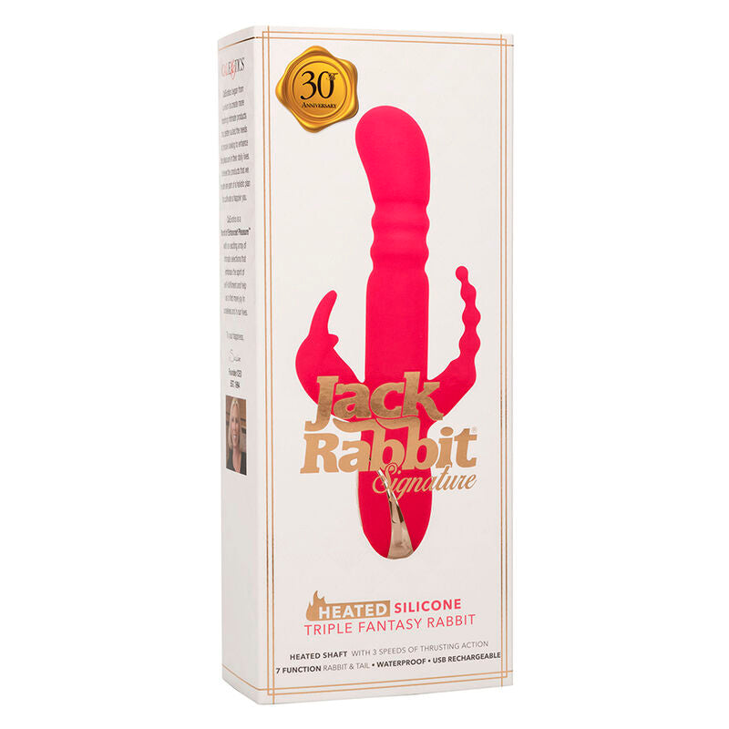 Vibromasseur Rabbit Chauffant Jack Fantasy Triple Poussée 7 Modes - CalExotics