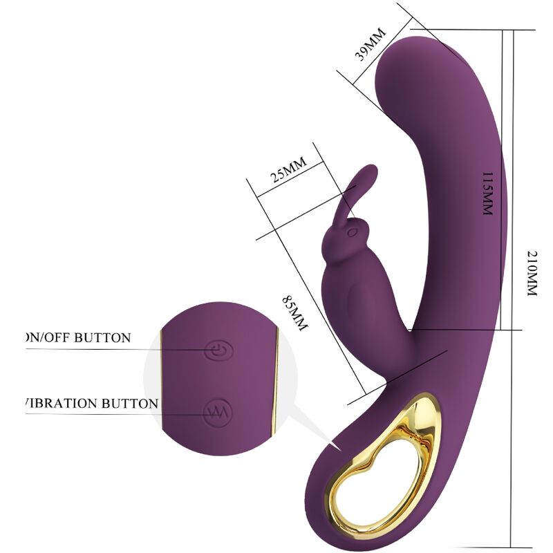 Vibromasseur Rabbit Connecté Liam Point G Double Moteur 12 Vibrations - Pretty Love