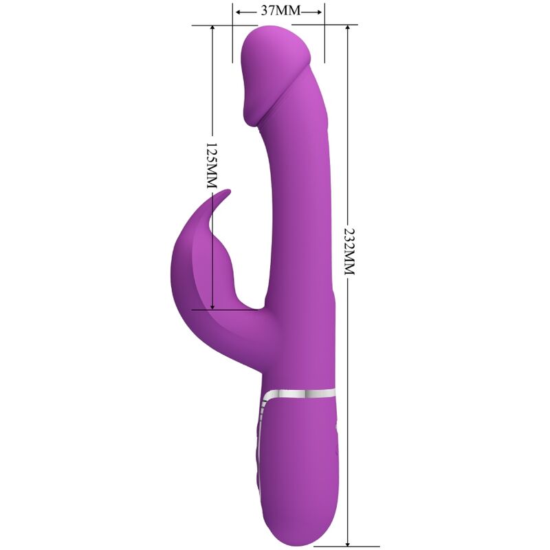Vibromasseur Rabbit Kampas 3-en-1 Languette Oscillante Rechargeable - Pretty Love
