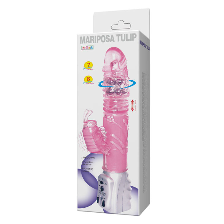 Vibromasseur Rabbit Rotatif Tulipe Va-et-Vient 28 Modes Stimulateur Clitoris - Baile