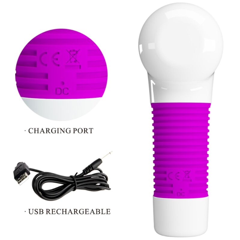 Vibromasseur Wand Magic Gum Rechargeable Tête Flexible 7 Modes - Pretty Love
